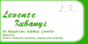 levente kubanyi business card