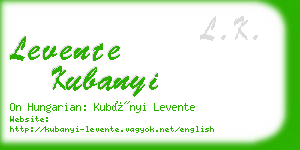 levente kubanyi business card
